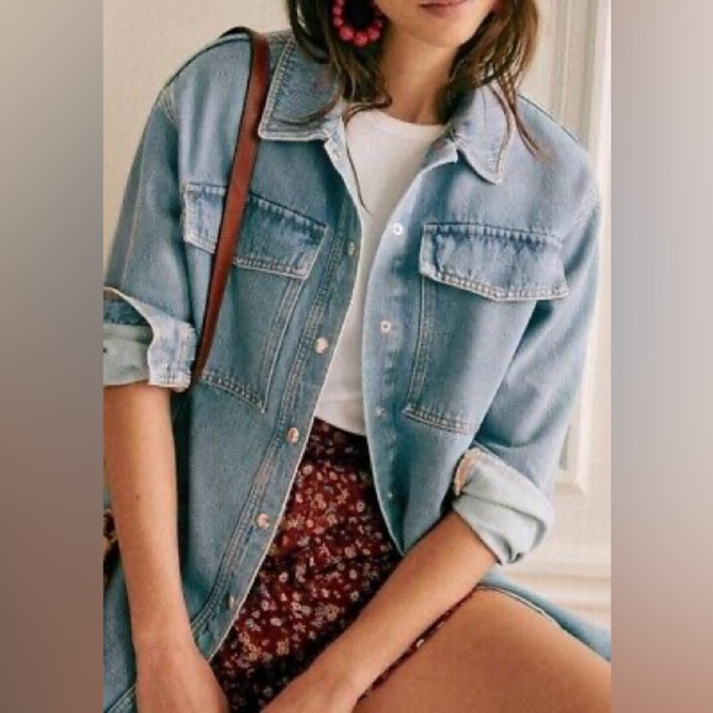 Sezane Raphael Jacket Bleu Clair - Size 34